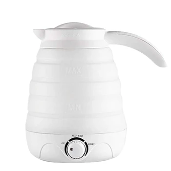 

Travel Electric Foldable Kettle, 600Ml Food Grade Silicone Folding Kettle for Home Outdoor Camping Hiking Eu Plug