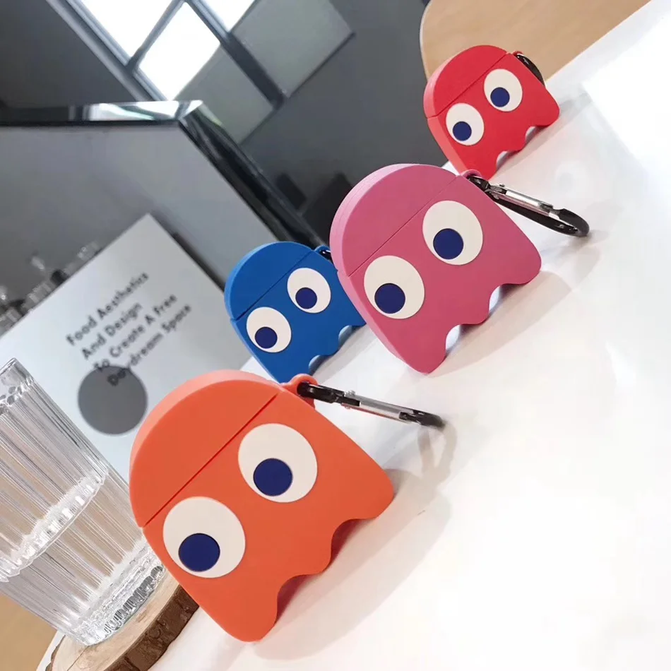 3D Силиконовый наушник чехол для Airpods 2 Чехол милые собаки рыбы мультипликационные наушники чехол для Apple Air pods чехол для Earpods брелок