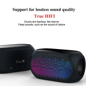

2020 LED Pluse Portable Bluetooth Speaker Hifi FM radio Wireless Column Sound Box mp3 Aux USB Speaker for Computer
