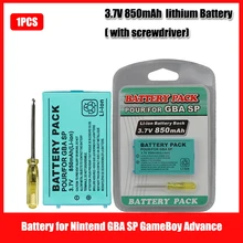 Akumulator 850mAh akumulator litowo-jonowy do gra na Nintendo Boy Advance SP systemów + śrubokręt wymienna bateria dla GBA SP tanie tanio RENATA For Nintendo GBA SP Li-ion 850 mAh CN (pochodzenie) Tylko baterie Pakiet 1 1Pcs 54*32*6mm 3 7V For Nintend for GBA