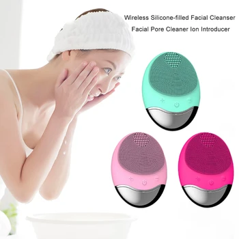 

Wireless Charging Electric Face Cleaner Silicone Pore Cleaning Washing Massage Brush Face Skin Cleaning Tool