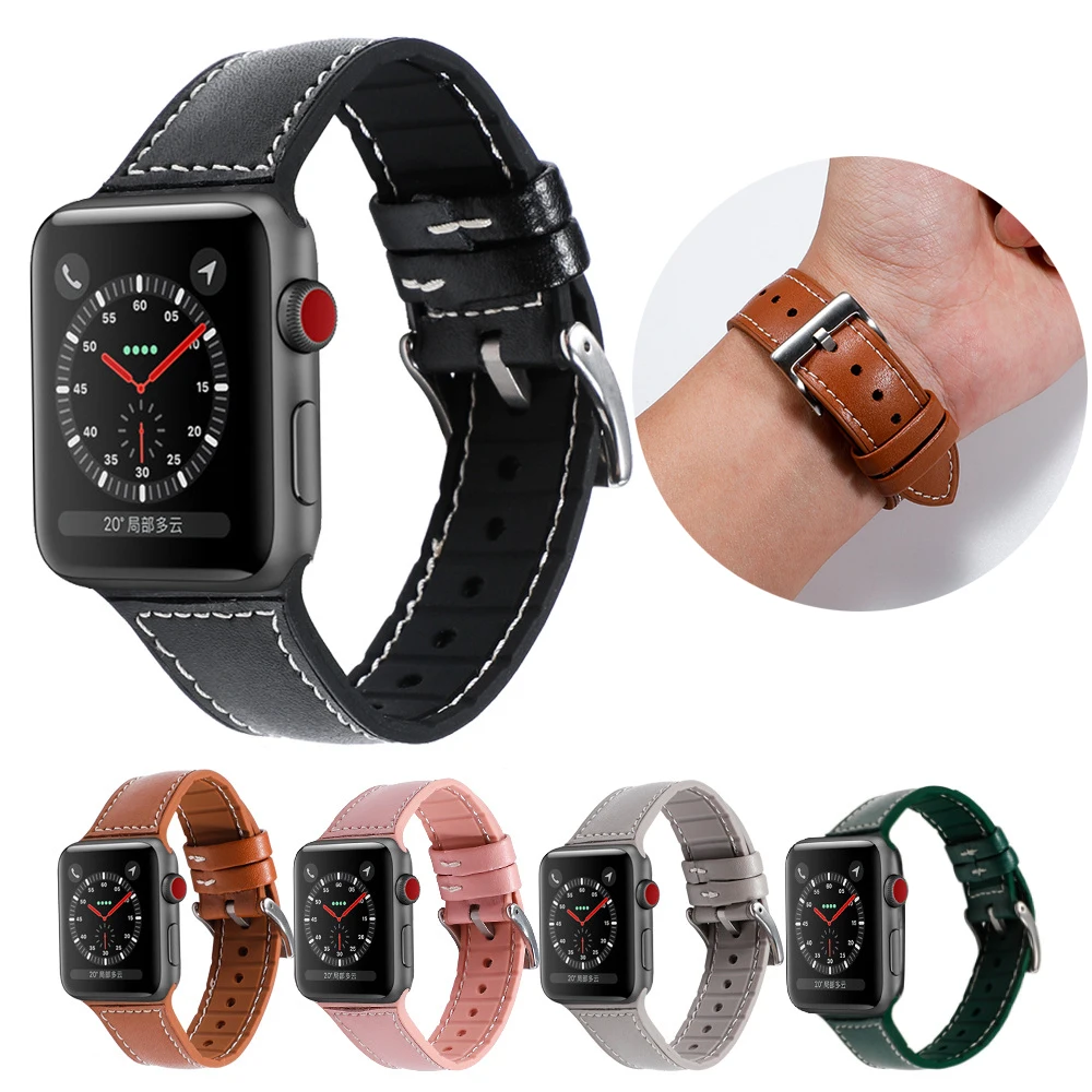 Essidi для Apple Watch Series 5 4 3 2 1 кожаный ремешок Премиум Смарт Браслет Пряжка Iwatch 38 40 42 44