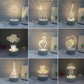 3D Led Lamp Creatieve Kerstcadeau Night Lights Novelty Illusion Night Lamp 3D Illusion Tafellamp Voor Thuis Decoratieve Licht
