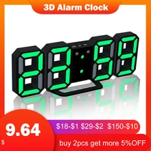 3D светодиодный цифровые будильники настенные часы со звуковым сигналом Функция настольные часы календарь термометр Дисплей офис электронные часы