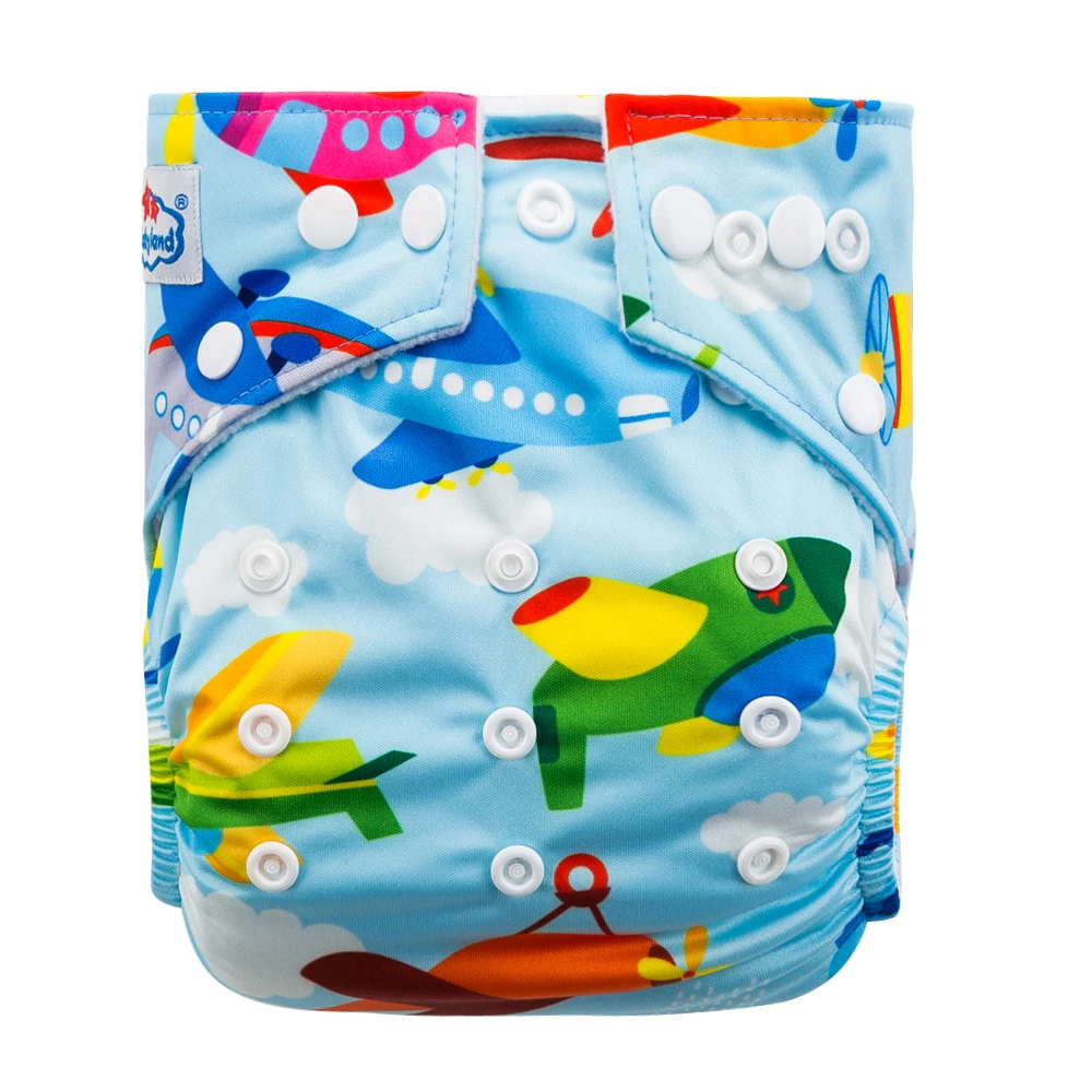 Babyland My pick/новые детские тканевые подгузники с принтами, 1 шт., детские подгузники, штаны для маленьких и больших детей, водонепроницаемые регулируемые детские подгузники, распродажа - Цвет: Фиолетовый