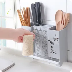 Wall-mounted Soon Storage Rack Kitchen Knife Holder Household Plastic Chopsticks Case  kitchen organizer