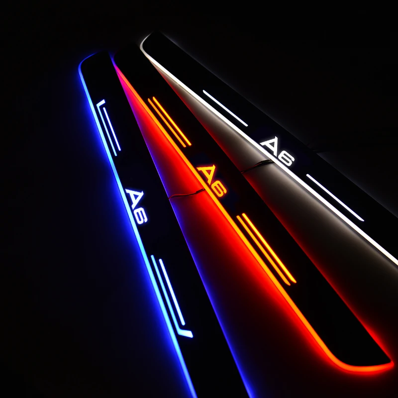  LED Door Sill for Audi A6 4G2 4GC C7 2010-2018 C8 4A2 2018 Door Scuff Plate Threshold Welcome Light - 4000194674509