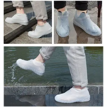

White Shoe Cover Waterproof Outdoor Shoe Cover Silicone For Rainy Days Unisex Non-Slip Shoe Protectors