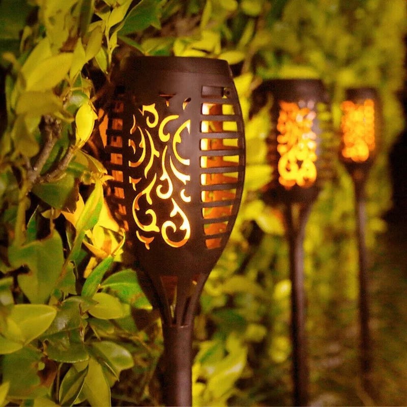 Solar Torch Lights Solar Dancing Flame Torches Light Outdoor Waterproof Landscape Decoration Lamps for Patio Garden Path Yard