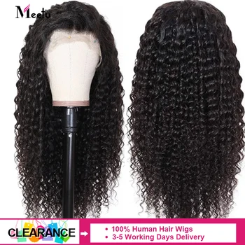 

Meetu Hair 4X4 Lace Closure Wig Malaysian Deep Wave Human Hair Wigs Pre Plucked with Baby Hair 8-26 inch Remy Wigs 150% Density