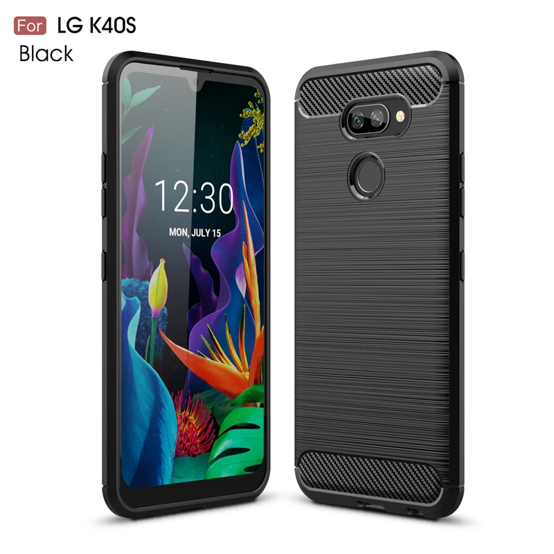 Чехол из углеродного волокна для LG K40s чехол, резиновый бампер, Силиконовый противоударный чехол для LG K40S, чехол для LG K40S LGK40S K40 S 6,1"