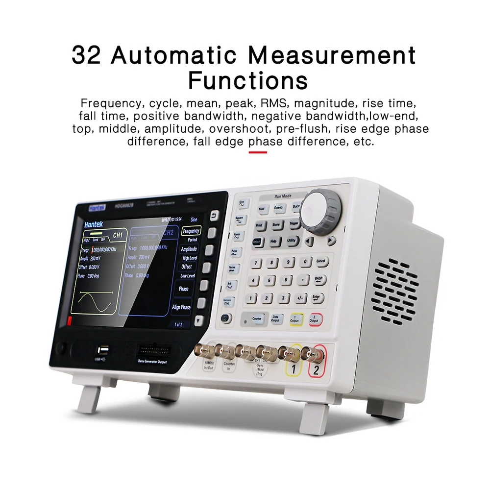Hantek HDG6082B автоматический произвольный 64 м генератор сигналов частота 80 МГц 2 канала цикл пиковая RMS полоса пропускания