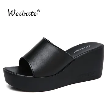 

WEIBATE Summer Fashion Women's Shoes Wedges Increase 6.5 Cm Slippers Non-slip Waterproof Platform Thick Bottom Slippers