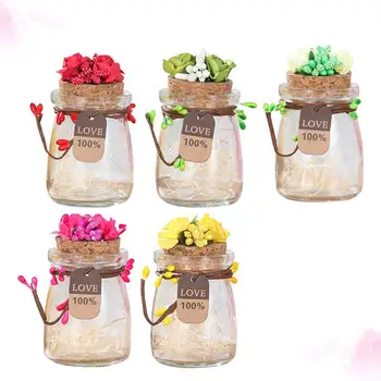 

5pcs 200ml LED Glowing Pudding Bottle Party Gift Packing Wishing Bottle Table Decor Glasses Wishing Bottle Party Favors A4