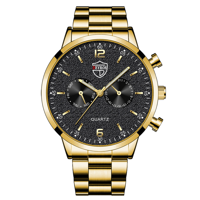 Mens Luxury Business Watchs Stainless Steel Quartz Wrist Watch Male Leather Watch Calendar Luminous Clock reloj hombre