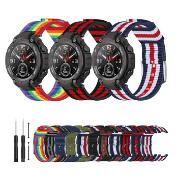

Nylon Strap For Casio GST-W300 GST-S110 GST-S100G GS-W110 W100G Smart Watch Band Canvas Stripe Bracelet For Amazfit Trex A1918