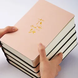 Carnet blanc A5 épais à lignes horizontales pour étudiants, carnet en cuir souple à grille Super épaisse, bloc notes de dessin, cadeau de noël 