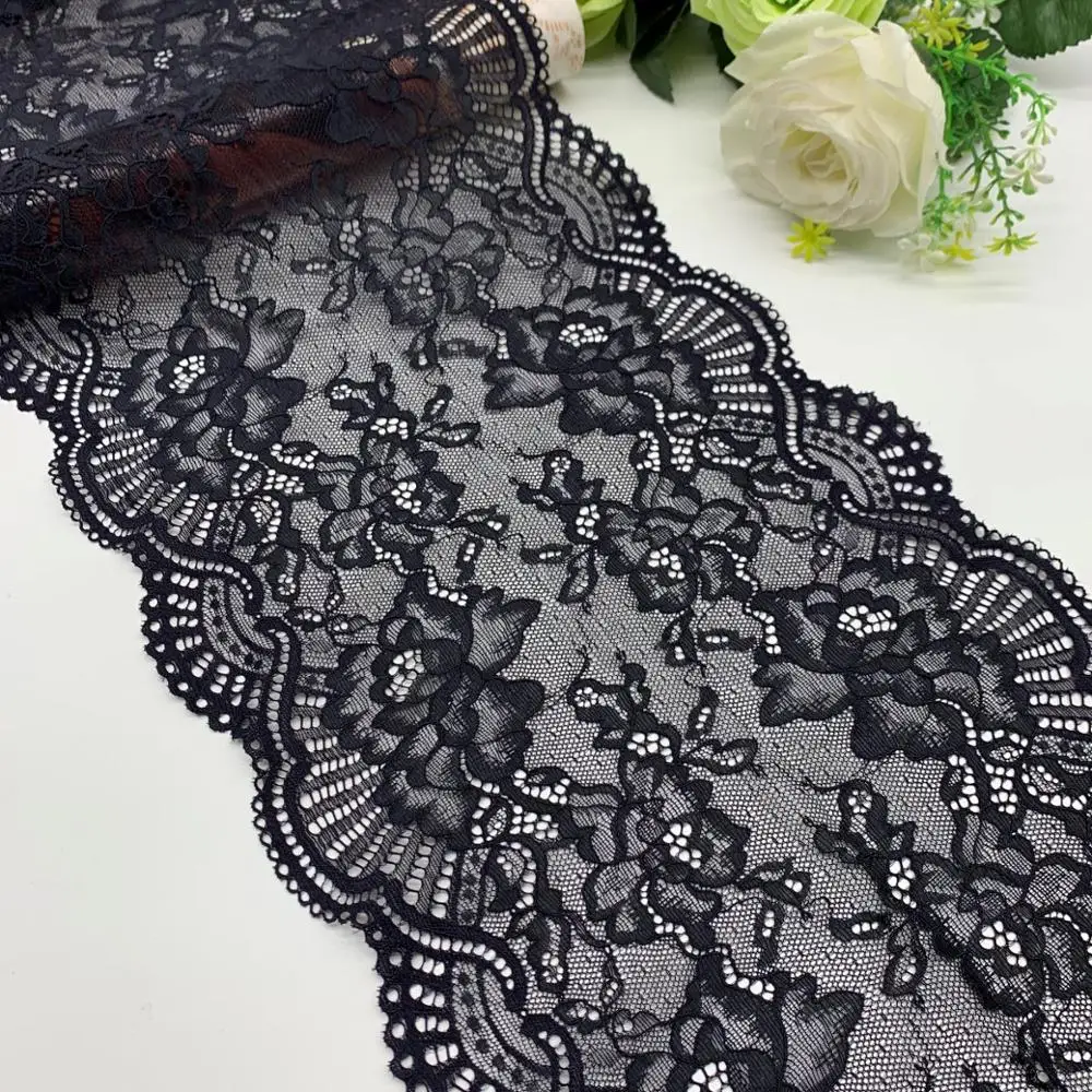 3y/lot 7 Colors 23cm Stretch Lace trim Olive Green 3