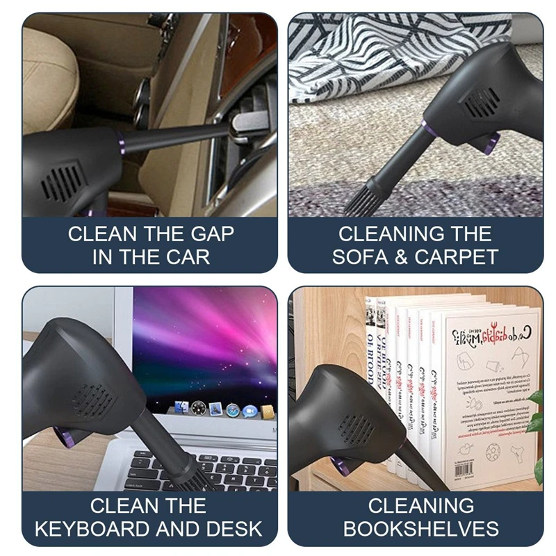 45000RPM Wireless Dust Blowing Gun Compressed Air Duster Blower Cleaning Tool for Home Office Car Computer Keyboard Carpet