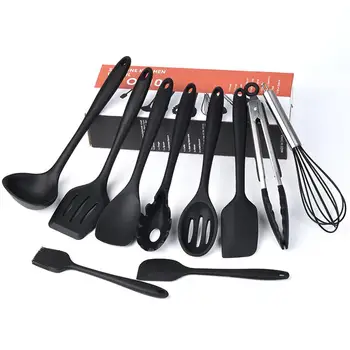 

Studyset 10pcs Kitchenware Silicone Spoon Cooking Utensils Accessories Heat Resistant Kitchenware