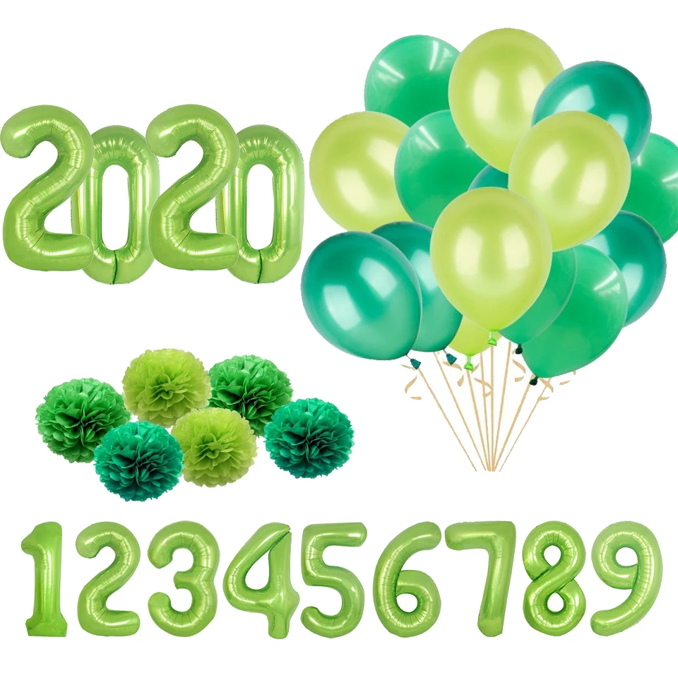 Лесной животный пальмовый лист фольгированный шар для вечеринки в стиле сафари шар для дня рождения украшение детский воздушный шар латексный шар зеленый шар