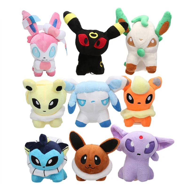 10 шт. 12-15 см Umbreon Ylveon Epeon Jolteon Vaporeon Flareon Glaceon Leafeon плюшевая кукла Eevee Ex Gx Мега игрушка для детей Рождественский подарок