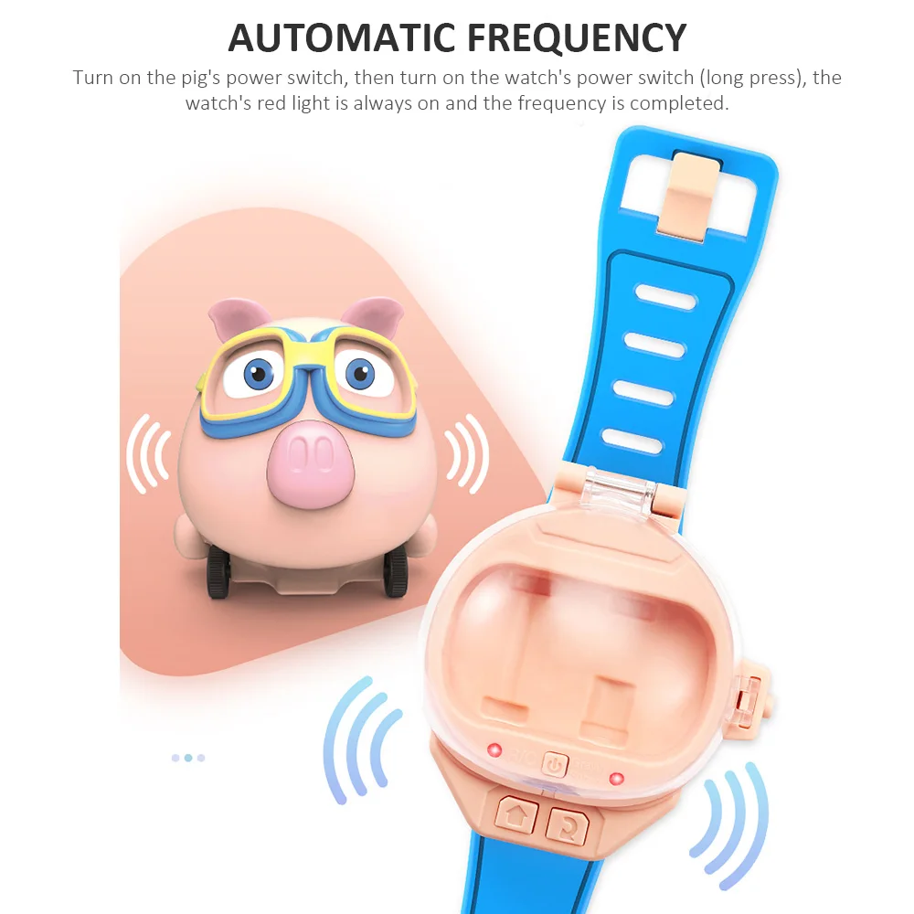 

RC Watch Pig Car Watch Remote Control Cute Cartoon Small Animal Car Toys For Children Birthday Gift