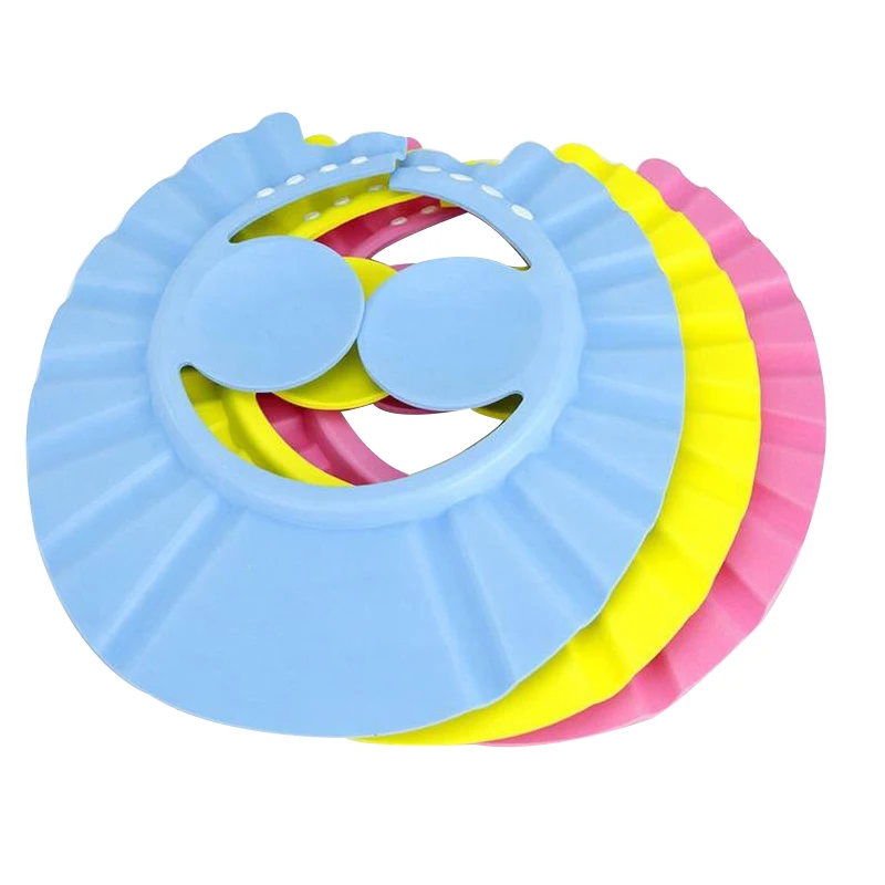 New 1pcs Adjustable Baby Kids Shampoo Bath Bathing Shower Cap Hat with Ear Wash Hair Shield