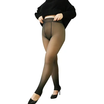

Legs Fake Translucent Warm Fleece Leggings Soft Thick Stretchy Leggings for Women JL