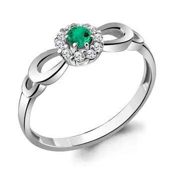 

Ring AQUAMARINE with nanoizumrudom, cubic zirconia, silver 925