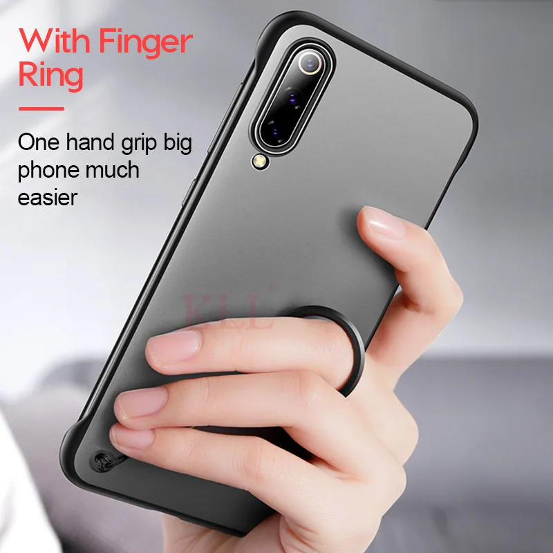

Ultra Thin Frameless Clear Transparent Matte Hard Phone Case For Xiaomi Mi cc9 cc9e 8 9 SE Ring Cover For Redmi 7 7A Note 7 pro