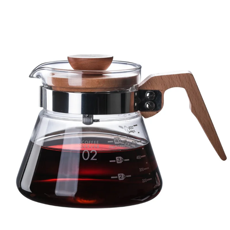New V60 Pour Over Glass Range Coffee Server�Hand Explosion-proof Made Coffee Maker High Quality Bottle Kitchen Accessories
