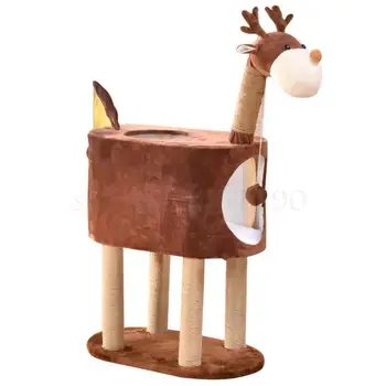 

Autumn and winter creative giraffe cat climbing frame cat toy cartoon cat nest cute elk cat grab board sisal jumping platform