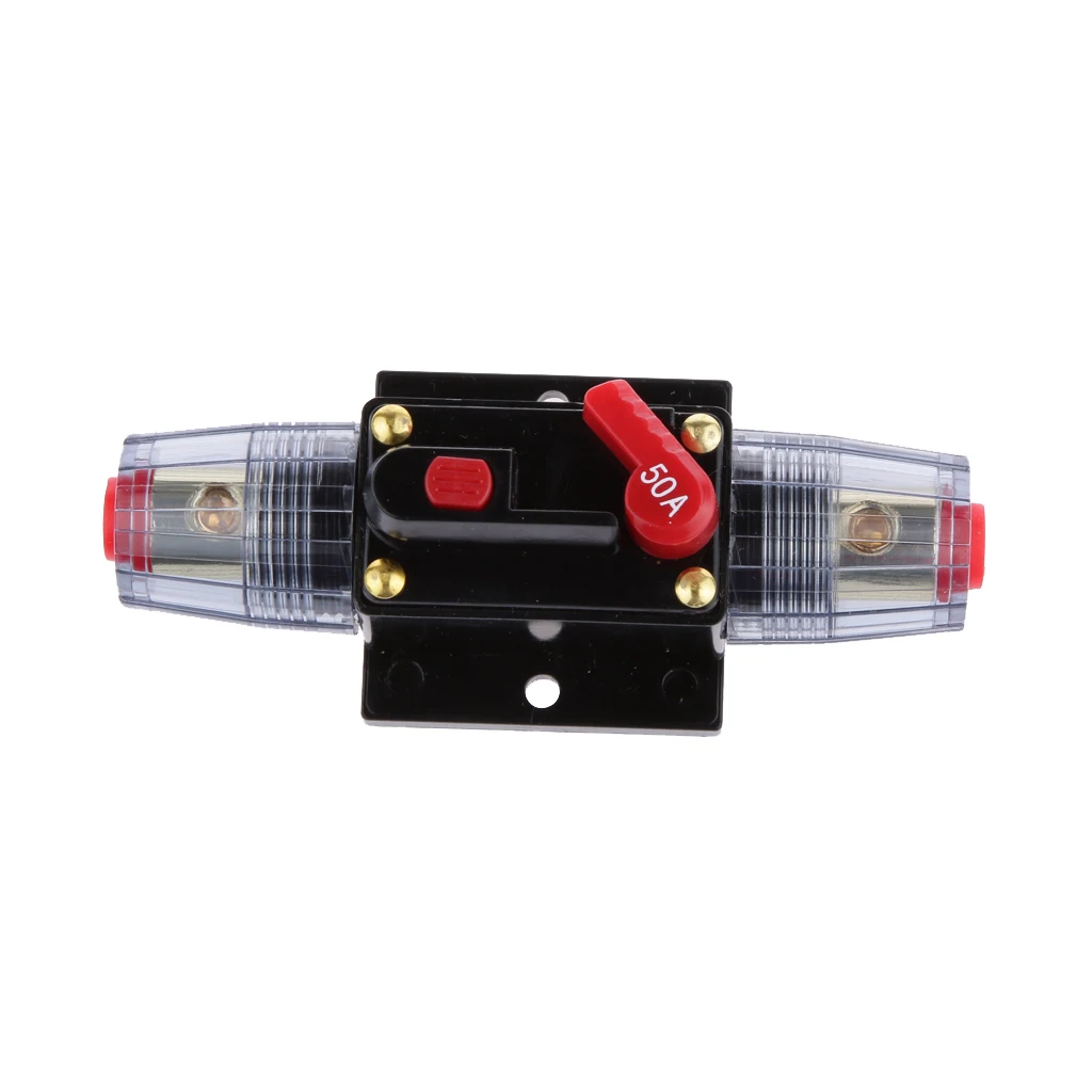 12 V-24 V DC автомобильный аудио встроенный автоматический выключатель предохранитель сброса держатель для переключатель стереосистемы Системы защиты 50 ампер и 20 ампер(2 шт. в упаковке