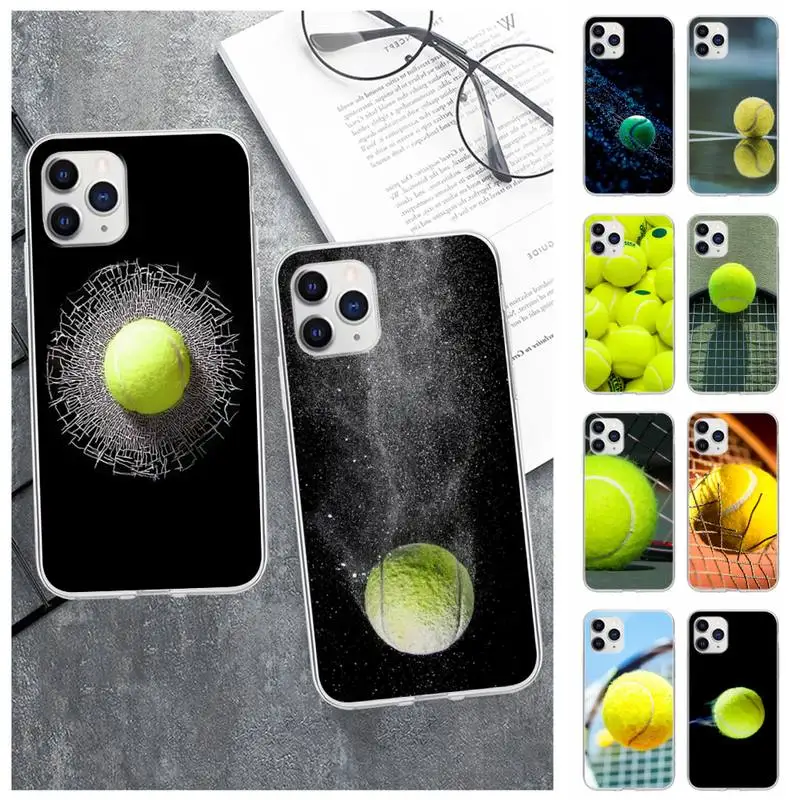 Прозрачный чехол для телефона с теннисным мячом IPhone 12 11 Pro Max Xs X Xr 7 8 6 6s Plus 5s Se 2020