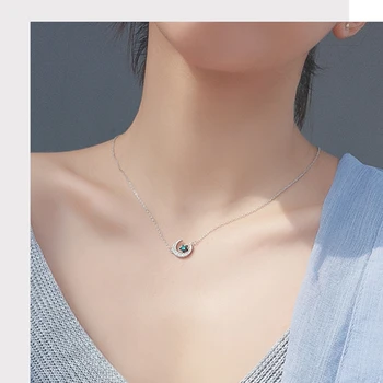 

S925 Silver 3Pcs/Lot Azure Five-pointed Star design simple temperament clavicle chain female tide light luxury Fashion Necklaces