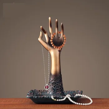 

H190056 Creative Fashion Resin Hand Jewelry Display Rack Prop Holder Set For Bracelet Necklace& Ring Display