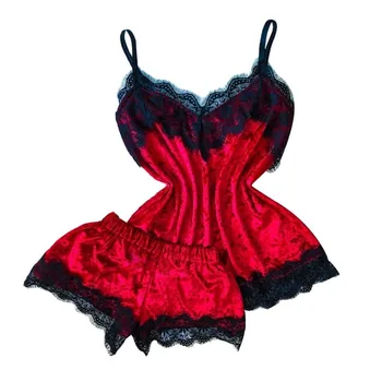 

Sexy Lingerie Set Velvet Sleepwear Women Pajama Set Sexy Temptation Babydoll Nightwear Cute Top and Shorts