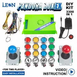 FHD 1080P Diy Arcade Game Kit Pandora Box EX 8 Way Sanwa Arcade Joystick Chrome Plating Illuminated Arcade Button Pandora EX