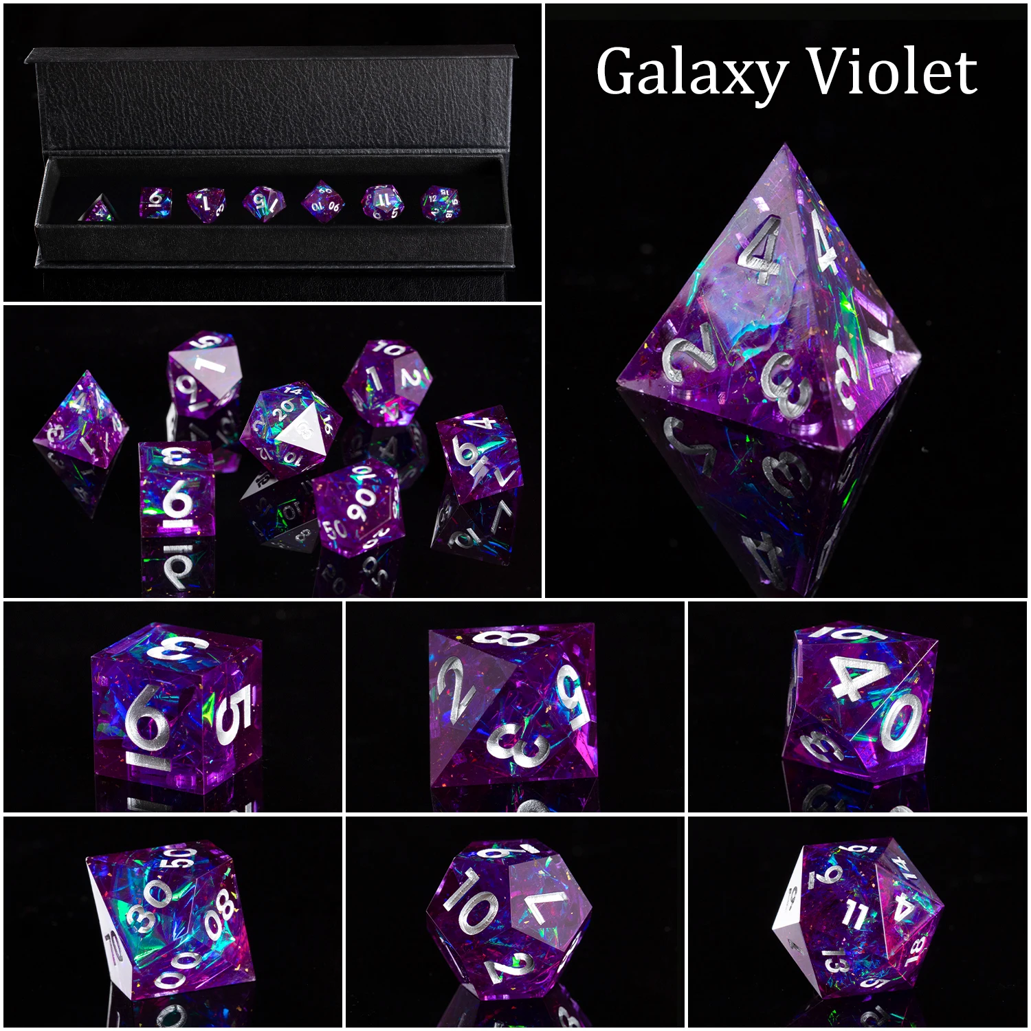 DND Dice Sets Sharp Edge Dice Polyhedral Mirror Sets Galaxy For Role Playing Board Games