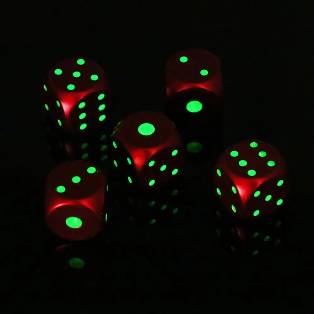5 шт./компл. 15 мм светящаяся металлическая игральные кости dnd набор dados игровые
