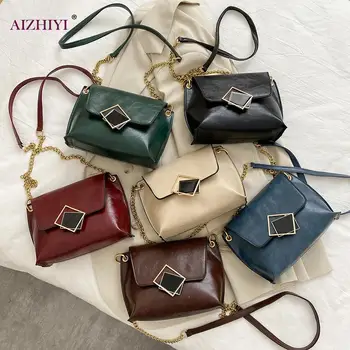 

Classic Crossbody Bags for Women Birthday Gifts Vintage PU Leather Crossbody Bag Women Square Buckle Shoulder Handbags Purse