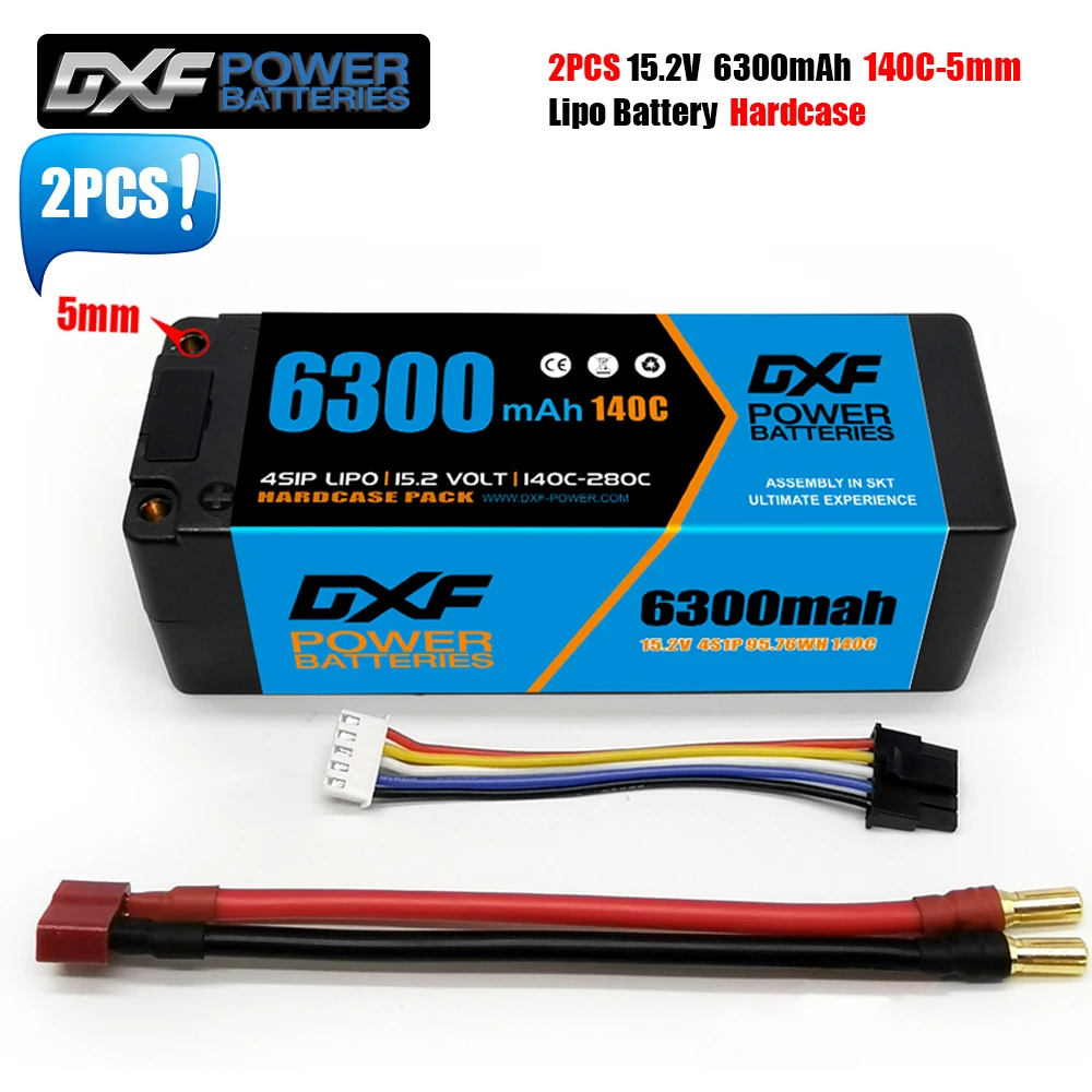 DXF 2 шт. Батарея 4S Lipo 15 V 8400 мА/ч 6300 140C-HV 5 мм макс 280C для жесткие чехлы