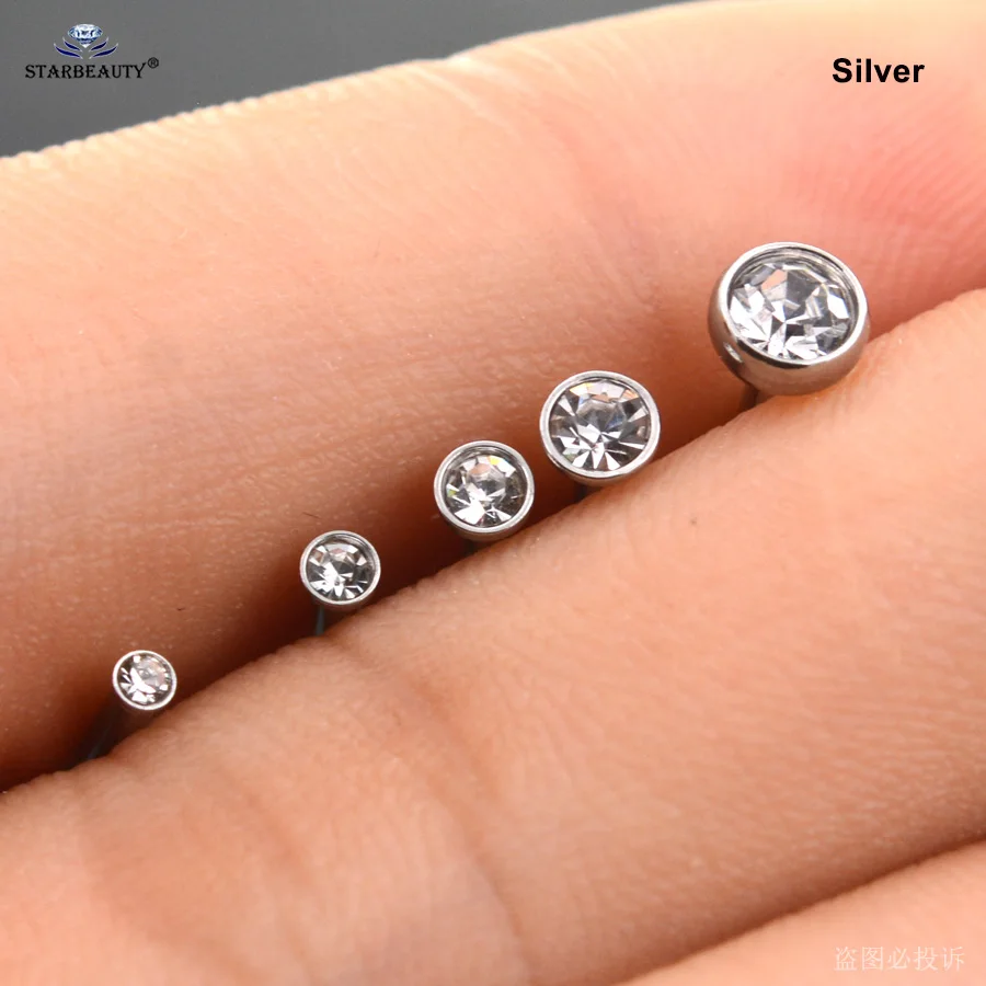 2Pcs Gem Nose Piercing Ear Piercing Set