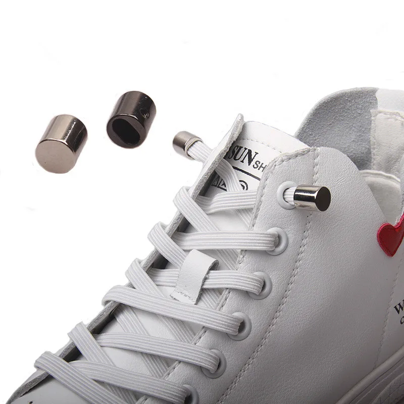 1 пара шнурков из магнитного сплава с пряжкой и замком, быстроразъемные шнурки, 1 секунда, быстроразъемные шнурки без завязок, плоские шнурки для обуви, шнурки с пряжкой