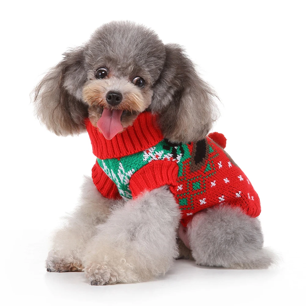 Свитера, пальто для маленьких собак, домашних животных, щенков, одежда для собак, зимний костюм с принтом лося, джемпер, теплый свитер для собак, Рождественская куртка для собак, S-XXL
