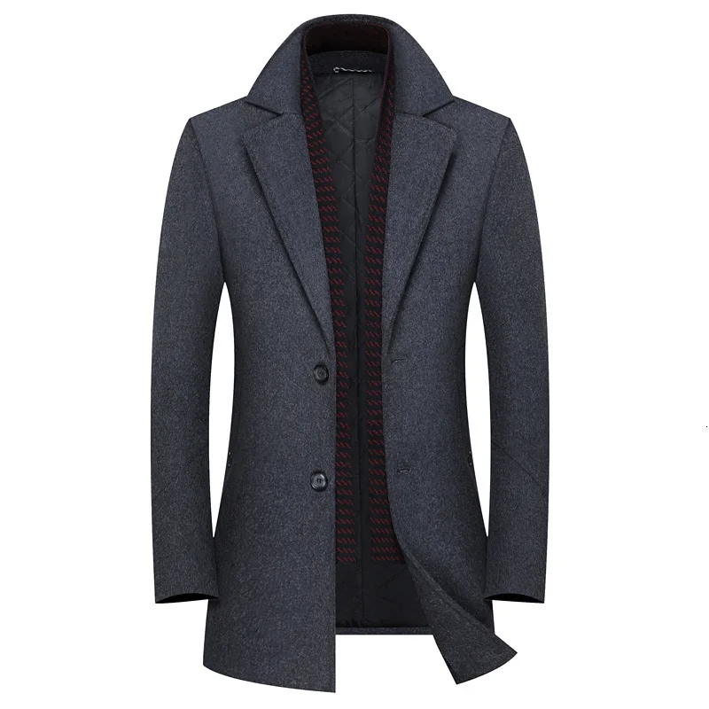 

Men's Wool Wool Overcoat Scarf Increase Cotton Thickening Woolen Male Wool Heavy Woolen Cloth Loose Coat