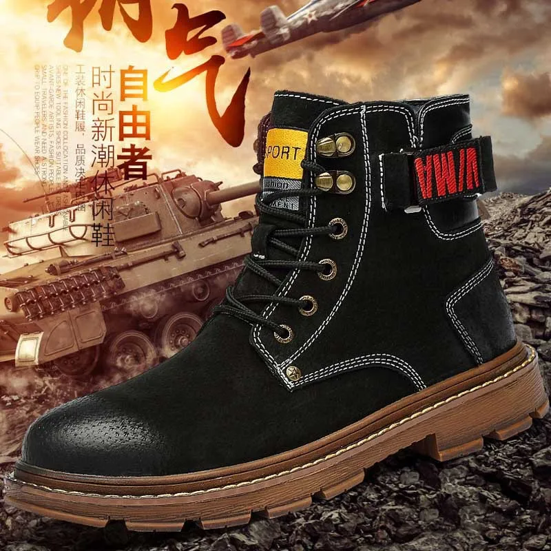 

Martin Boots Men's British-Style zhong gao bang MEN'S SHOES Winter Worker Boot Man's Leather Boots Snow Boots Autumn Short Boots