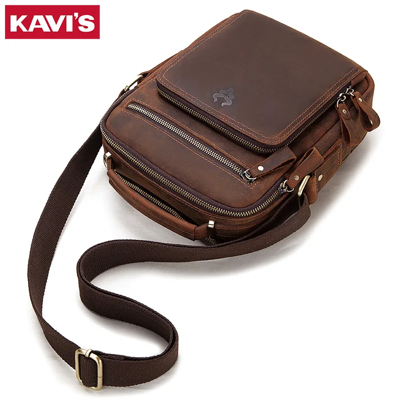 KAVIS Crazy Hoser Мужская сумка из натуральной кожи, мужской портфель, мужские сумки через плечо, ручками, тоут и кошельки, сумки через плечо
