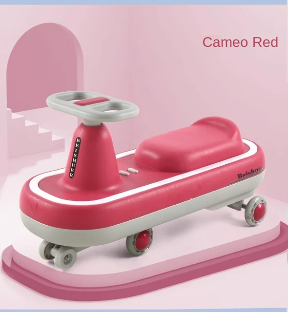 Children Take Scooter Mute Music Lights Flashing Round Children Walk Car Twisting, Children Car Balance Of Children Doki Toy 2